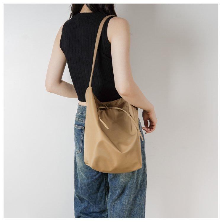 Nylon Bucket Bag Large Capacity Tote Bag One Shoulder Handbag