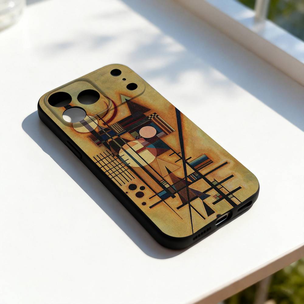 

W-Wassily K-Kandinsky Art Phone Case Silicone Black Soft For iPhone 17,16,15,14,13,12,11,Pro,Max,Plus,E,SE4,Air,Mini iPhone14