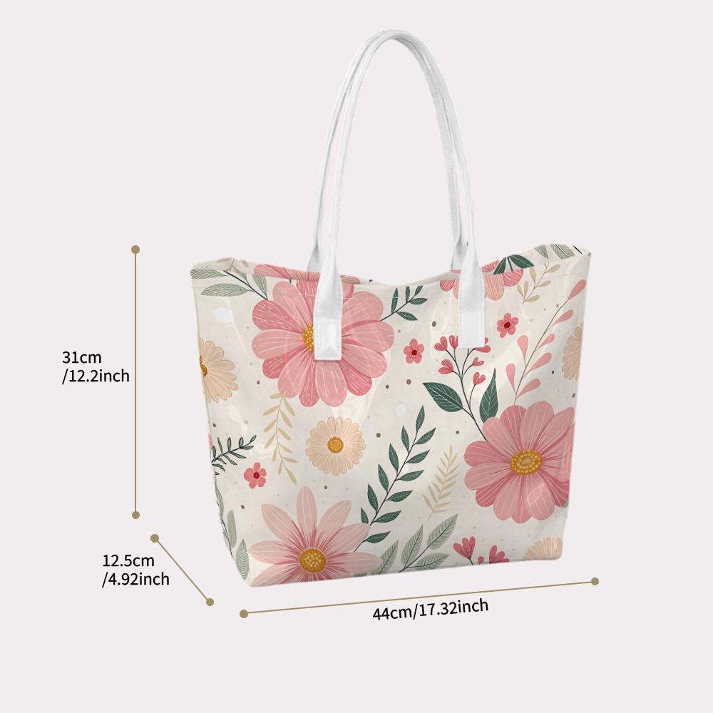 Floral Printed Tote Bag Fashion Casual Large Capacity Handbag for Daily Shopping Travel Outdoor Use