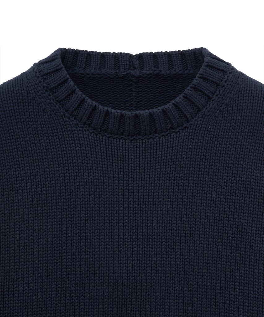 NOIRER Low Gauge Heavy Crop Knit (Navy)