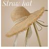 Trendy Summer Handmade Wide-Brimmed Flat-Brimmed Sunshade Sun Protection Vacation Travel Beach Straw Hat for Women