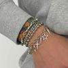 SHIXIN Trendy Multi Layer Stackable Cuban Chain Bracelet Men Hip Hop Pentagram Jesus Cross Rivet Pendant Bracelet Punk Jewelry