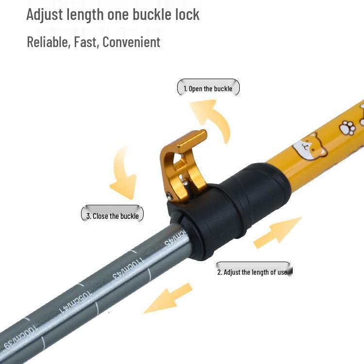 Children's Portable Aluminum Trekking Poles: Ultralight, Retractable, Folding Walking Sticks for Outdoor Adventures