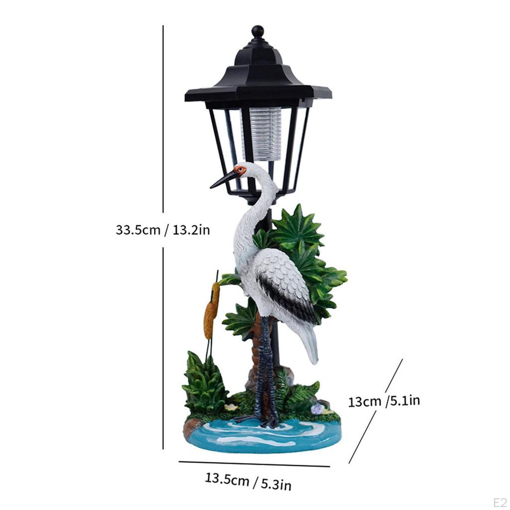 Kranich Figur Deko mit Solar Laterne Darm Skulptur Gartendeko für Terrasse