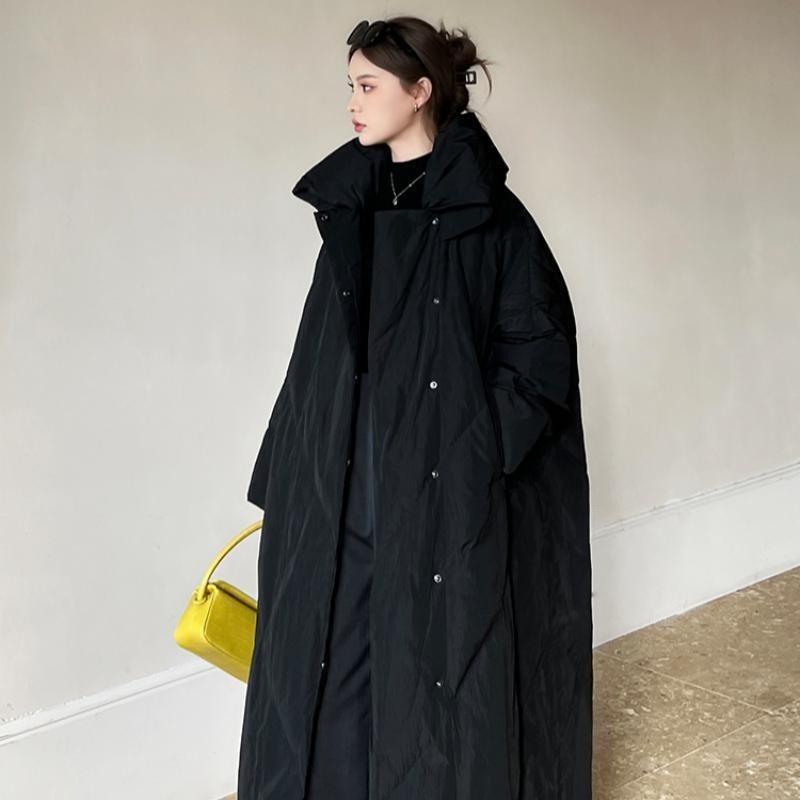 Neue Winter Baumwollgepolsterte Kleidung Damen Mittel und Lang Locker Große Steppdecke Baumwollgepolsterte Jacke Verdickter Mantel