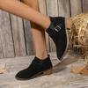 Winter Fashionable Pointed Toe Thick Heels Elegant and Comfortable High Heels New Solid Color Simple Casual Warm Short Boots