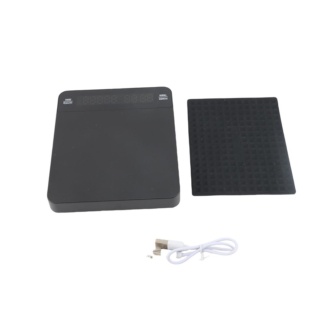 Coffee Scale with Timer 0.1g Accuracy 3kg Dual Screen Display Rechargeable Kitchen Scale for Home Travel