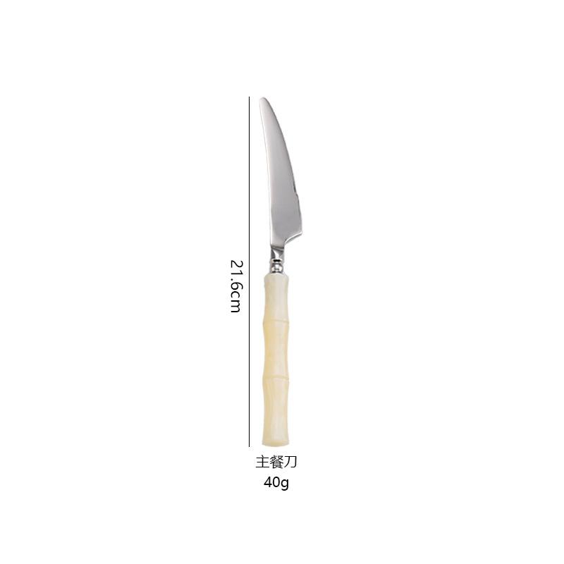 Acrylic bamboo 304 stainless steel tableware set, steak knife, fork, spoon dinnerware set 1pc/5-piece set