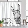Funny Donkey Shower Curtain Waterproof Bathroom Curtain Are You Pooping Donkey Curtain Shower Drape Liner with Hooks for Farmhouse Dorm Bathtub