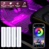 LED RGB Car Foot Ambient Light With USB Wireless Remote Voice Music APP Control Cigarette Lighter Car Footwell Lights