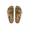 (WMNS) Birkenstock Arizona Big Buckle Natural Leather Patent Narrow Fit Sandals 'High Shine Mud Green' Women's 1024257