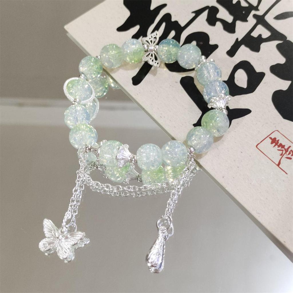 Set di Braccialetti da Donna di Alta Gamma Nove Pezzi con Design a Farfalla in Stile Cinese