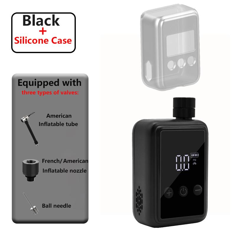 

Велосипедный насос электрический мини портативный велосипедный насос с цифровым манометром PSI мотоциклетный горный велосипедный дорожный насос для шин чёрный