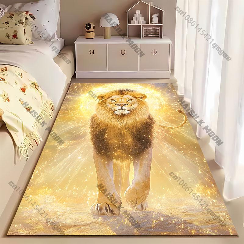 Majestic Spiritual Powerful Radiant Lion Carpet Yoga Living Room Room Decor Children's Crawling Mat Doormat Area Rug