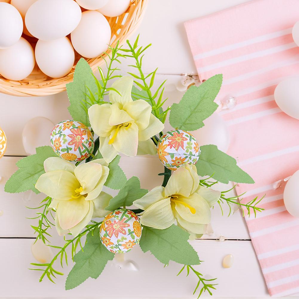2025 NEW Easter Front Door Wreath Spring Wreath Cross Wreath Hanging Front Door Easter Decorations Artificial Wreath
