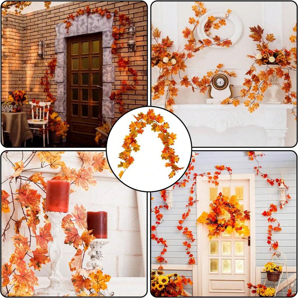 1/3/5PC Artificial Autumn Maple Leaf Decoration Thanksgiving Simulation Maple Leaf Rattan Home Party Decor Autumn Decor Leaves