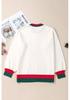 2025 Winter Plus Size Women's Color Block Thick Sweater - European American Fashion Round Neck Pullover