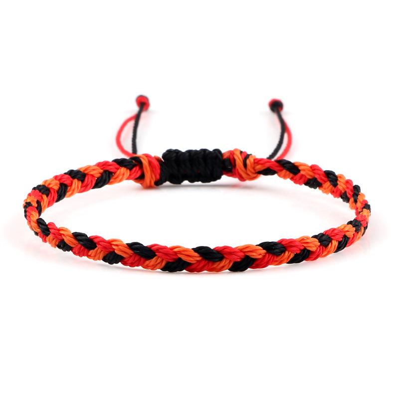 Adjustable Colorful Three-Strand Braided Waxed Thread Bracelet Set for Couples and Handmade Jewelry