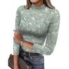 Dame T-skjorte Slim Fit Mote Casual Gradienttrykk Rund hals Pullover 3/4 Ermetopp