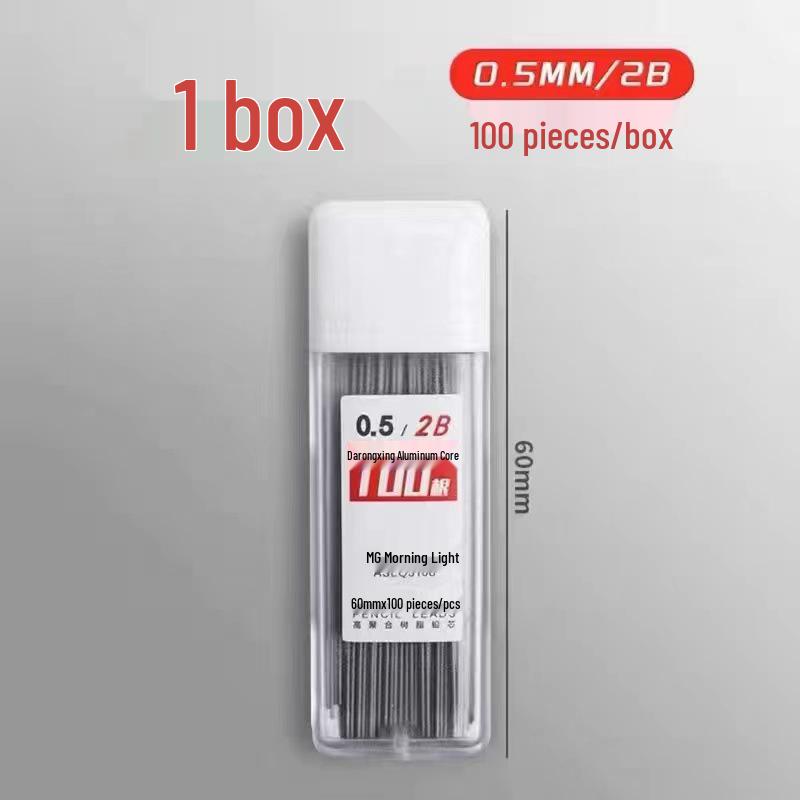 M&G Mechanical Pencil Refills, HB/2B, 100 Pieces, 0.5/0.7-mm Resin Lead