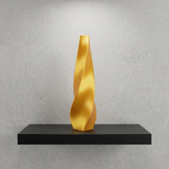 3D Printed Twisted Vase Silk-Like Minimalist Flower Arrangement Holder Nordic Style Decorative Flower Vase for Coffee Table Shelf Office Decor