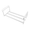 Expandable Under Cabinet Shoe Rack Carbon Steel Under Shelf Hanging Storage Rack Shoe Organizer for Closet Pantry White