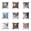 Cute Snowman Merry Christmas Print Pattern Cushion Cover Home Living Room Sofa Decoration Square Pillow Pillow Cover