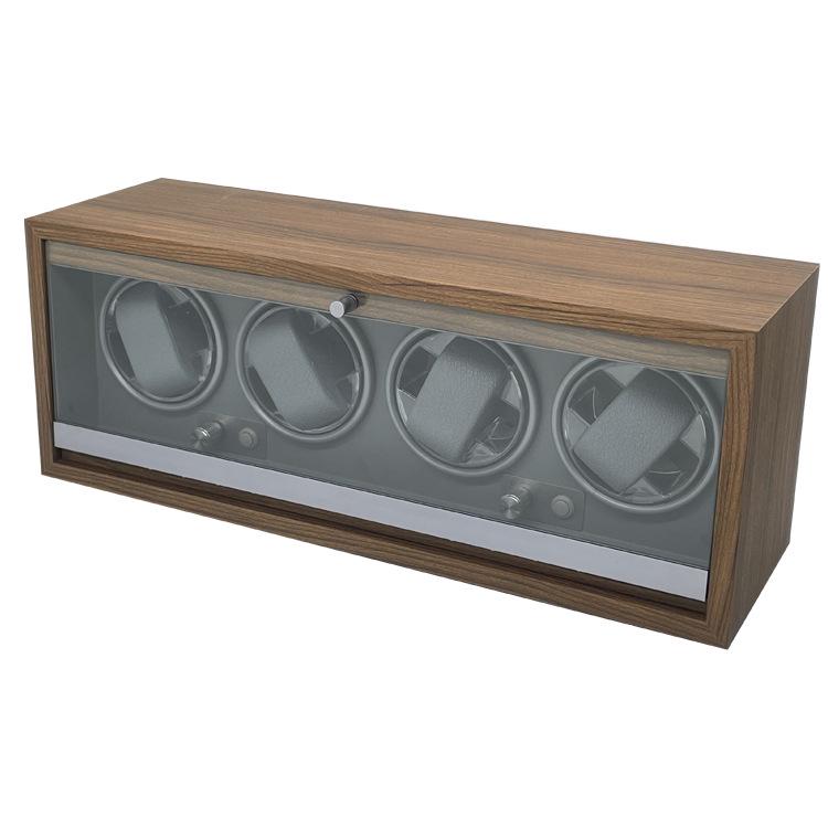 Black Walnut 4-Watch Automatic Watch Winder with Color Box
