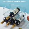 Portabottiglie universale trasparente per vino, portabottiglie, scatola per bevande in bottiglia, portabottiglie impilabile, portabottiglie, frigorifero, organizzatore da cucina
