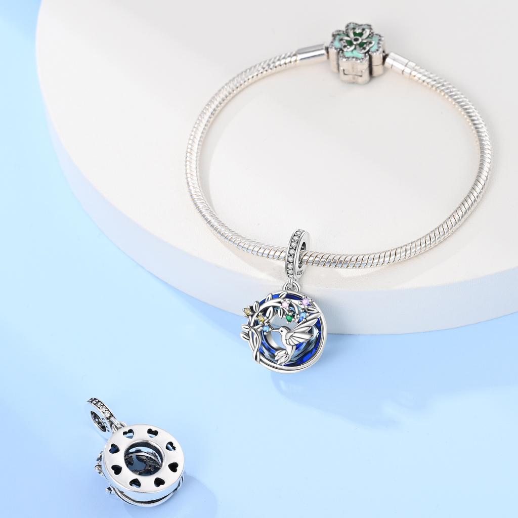 Classic Copper Angel Ring Star Moon & World Peace Dangle Charm Fits Original Bracelet For Friend Special Jewelry