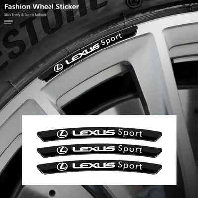 4 Stück Auto Styling Radnaben Aufkleber Dekorationsstreifen für ES RX NX LS UX LM LX GX LC RZ IS250 RX350 LS500 LX600 NX260 CT200