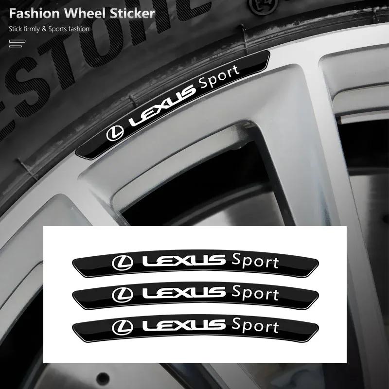 AABGB1 4Pcs Car Styling Wheel Hub Stickers Decoration Strip For Lexus ES RX NX LS UX LM LX GX LC RZ IS250 RX350 LS500 LX600 NX260 CT200