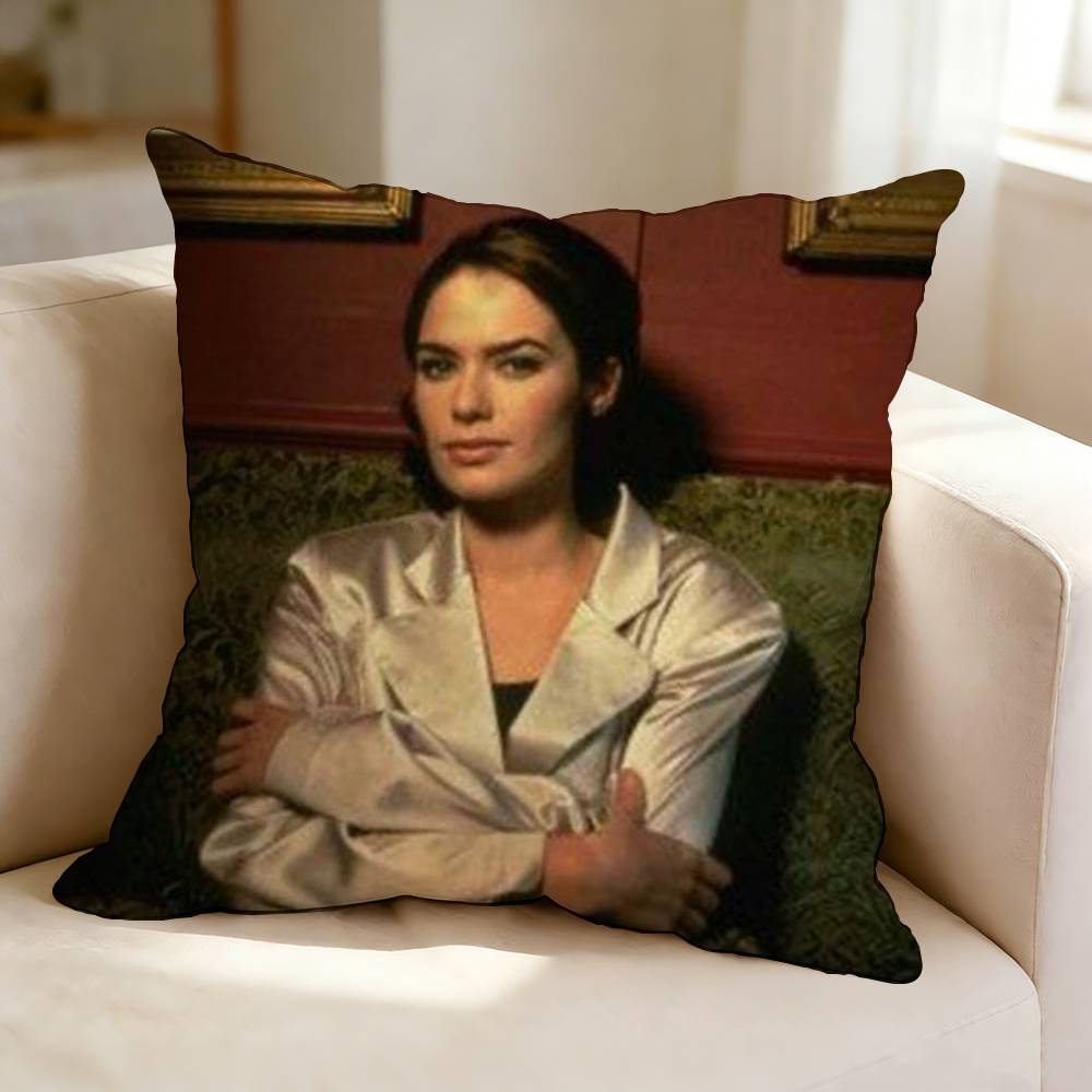 Film and Television Actress LLena HHeadey  Square DoubleSided printed Pillow Case Bedroom Bedside Pillow Sofa Cushion Cover