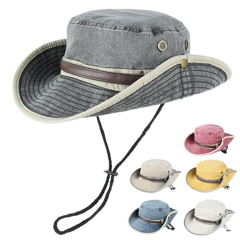 Bucket Hat With Leather Belt Men Women Sunhat 2026 Outdoor Fisherman Cap Summer Sun Protector Hats Panama Beach Protection Caps