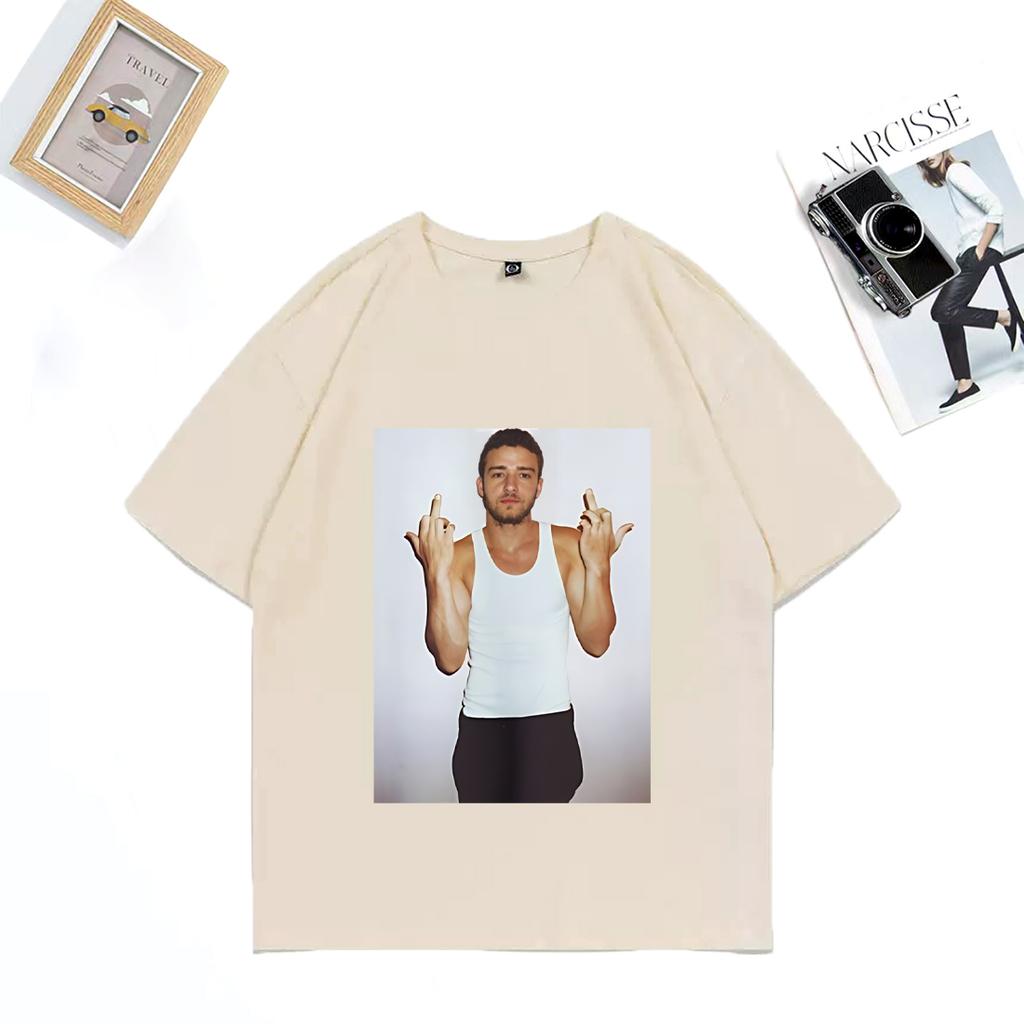 Justin Timberlake Crop Top Graphics Tshirt Unisex WOMENs Vintage Hip Hop Streetwear Unisex Clothing Cotton Short Sleeve T Shirts