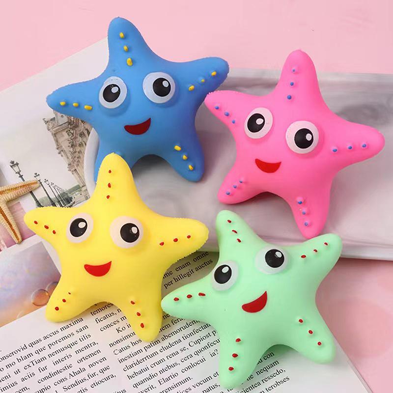 4 Colors Eyed Starfish Squishy Toys Stress Balls Slow Rebound Anxiety Release Sensory Fidget Toy For Adults Kids Party Favors
