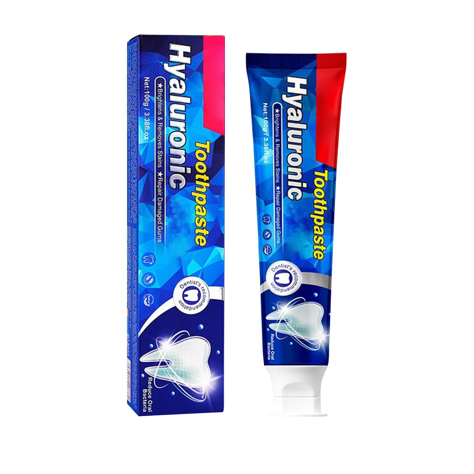 

Гиалуроновая зубная паста, зубная паста для удаления пятен, предотвращающая кариес и освежающая дыхание, 100 г One Size белый