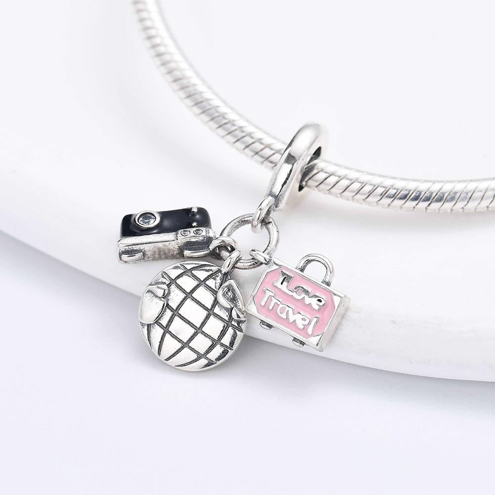 925 Silver Travel Aircraft Motorcycle Pendant Charm DIY Beads Fit Bracelet Necklace Women Jewelry Handmade