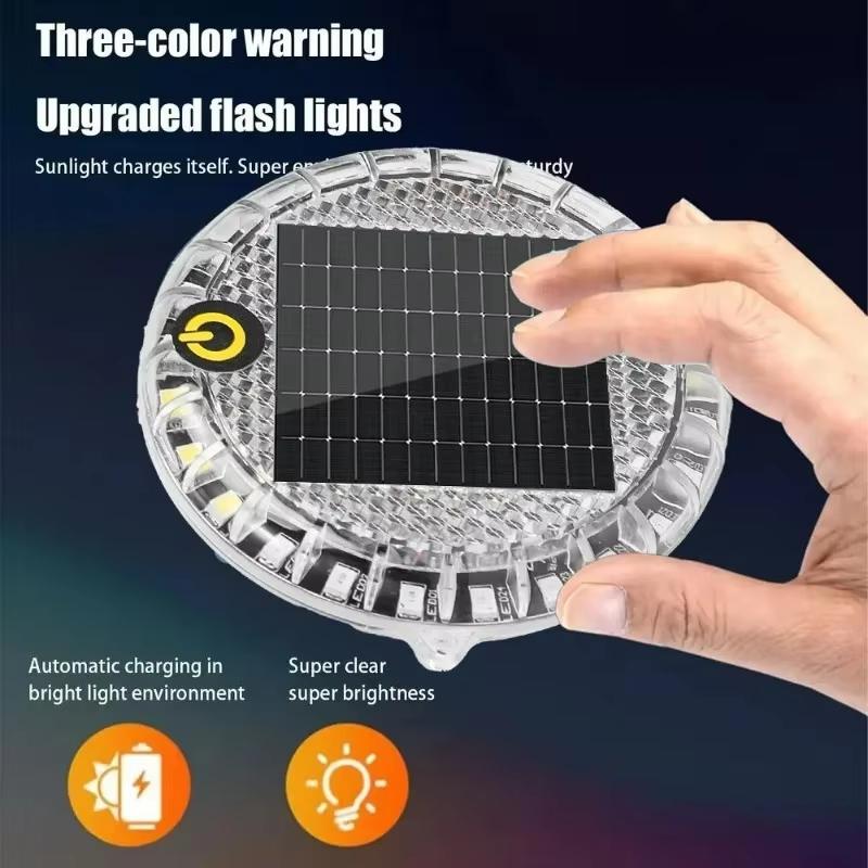 Solar Circular Warning Light Strong Brightness Flashing Light Anti Collision for Electric Scooter Commuting Safety
