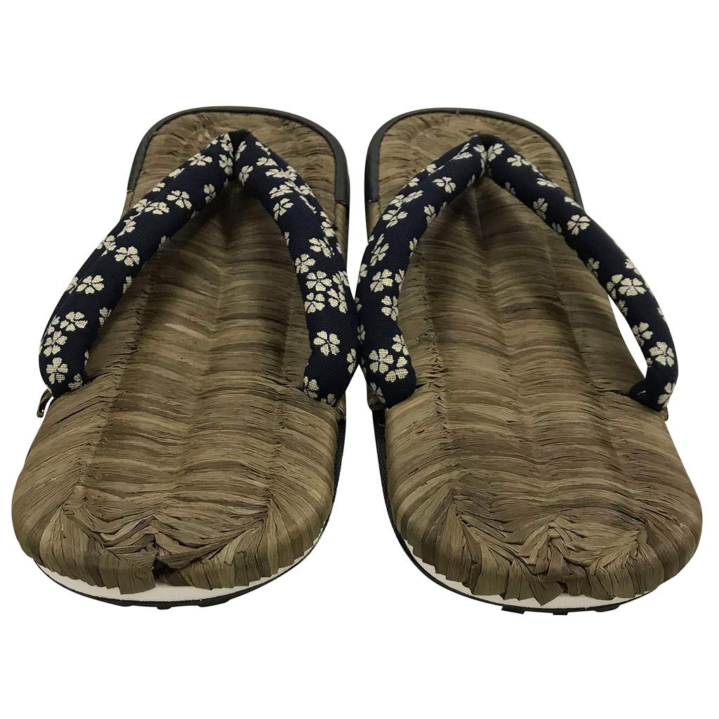 Edoten Geta Sandals with Tire Soles, Crow Bamboo, Cushioned Straps, Made In Japan, Cherry Blossom Color, Size LL