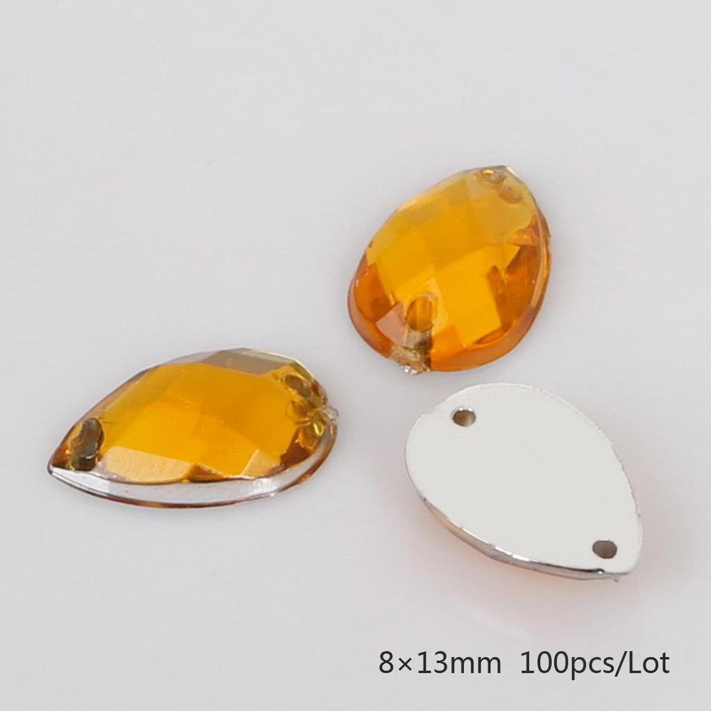 Teardrop Mesh Surface Flat-Bottom Acrylic Rhinestone for DIY Apparel & Jewelry