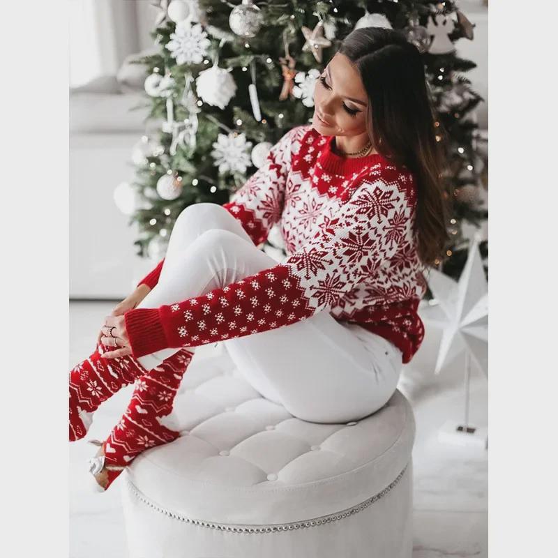 2023 Autumn/Winter Women's Christmas Snowflake Knit Sweater