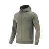 Sudadera con capucha y cremallera de color sólido Li Ning Wade Series para hombre, color verde té AWDV045-2