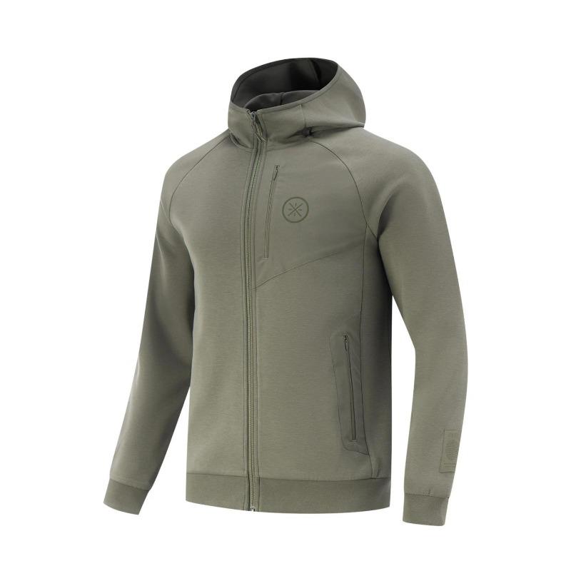 Li Ning Wade Series Einfarbiger Zip-Up Hoodie Herren Hoodies Teegrün AWDV045-2