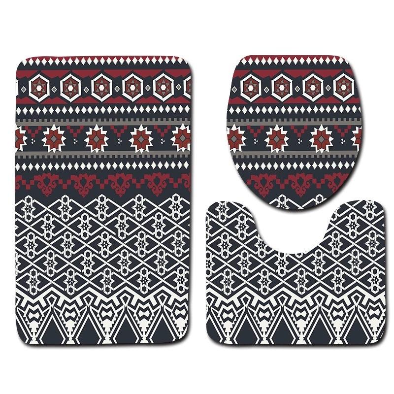 Toilet Floor Mat Three-Piece Bathroom 3-Piece Carpet Doormat Mat