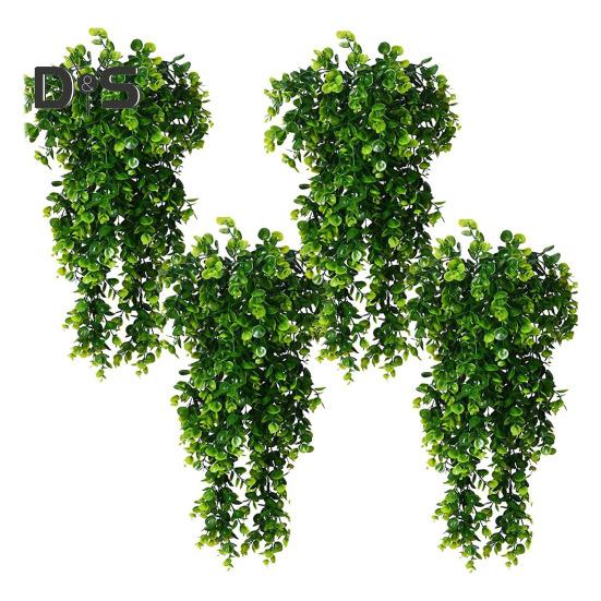

4 шт. 30-дюймовые подвесные искусственные зеленые растения, реалистичные искусственные листья эвкалипта, лиана для дома и улицы, искусственная зелень, плющ, рождественская каминная полка, крыльцо 4pcs