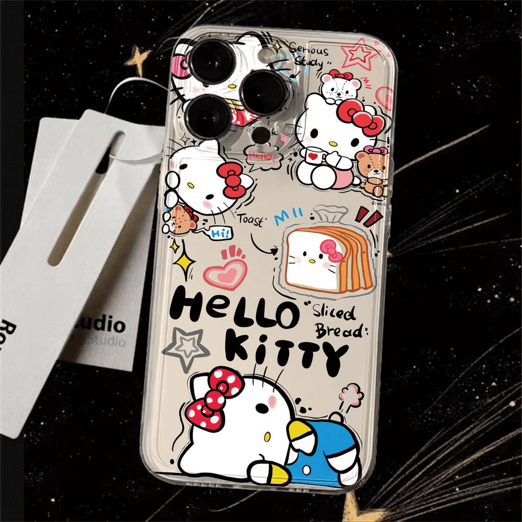 Bread KT cat is suitable for Apple 15 16promax mobile phone case 16 cartoon 13 pro space case 14 fine hole XSXR.