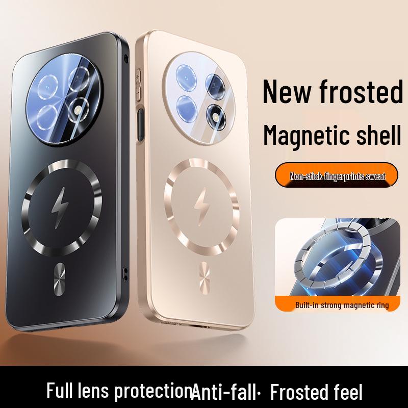 Huawei Enjoy 90 Plus Magnetic Frosted Case with Lens Film, Anti-Fall.