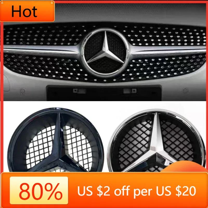 CFB1 AMG W220 For Benz New 1X·3D ABS Car Front Grille Badge Cover Star Logo Grid Hollowed-out Label for Mercedes Benz W166 X205 GLS35