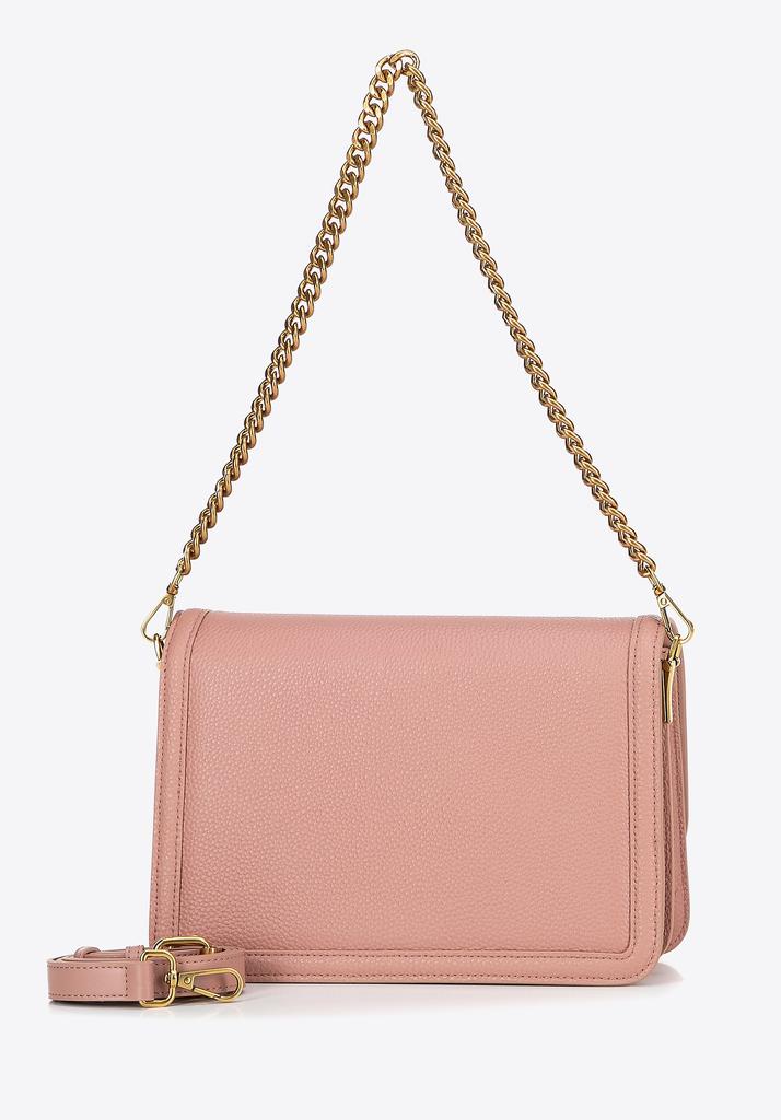 Wittchen Women's Leather Crossbody Bag With Chain, Pink, Natural Leather